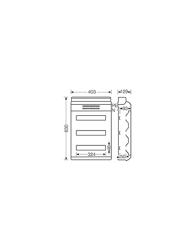 QUADRO SALIENTE ESTANQUE IP54 - 3 FILAS 54 MODULOS