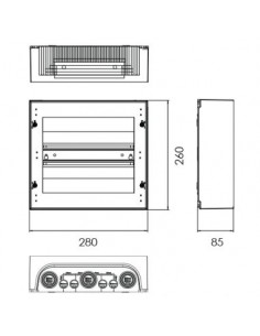QUADRO DE DISTRIBUIÇÃO MONTAGEM SALIENTE 1 FILA 12 MÓDULOS BRANCO 2