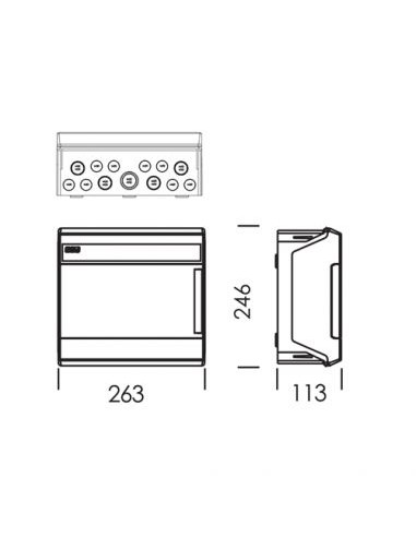 QUADRO DE DISTRIBUIÇÃO MONTAGEM SALIENTE PORTA OPACA 1 FILA 12 MÓDULOS BRANCO