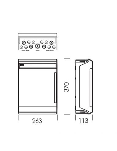 QUADRO DE DISTRIBUIÇÃO MONTAGEM SALIENTE PORTA OPACA 2 FILAS 24 MÓDULOS BRANCO