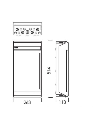 QUADRO DE DISTRIBUIÇÃO MONTAGEM SALIENTE PORTA OPACA 3 FILAS 36 MÓDULOS BRANCO
