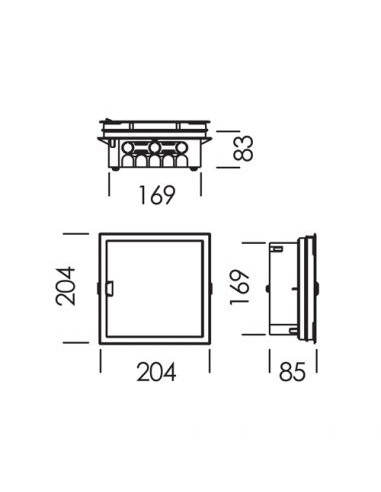QUADRO DE DISTRIBUIÇÃO MONTAGEM EMBUTIDA IP40 PORTA OPACA 1 FILA 8 MÓDULOS BRANC