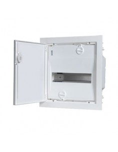 QUADRO DE DISTRIBUIÇÃO MONTAGEM EMBUTIDA PORTA OPACA 1 FILA 14 MÓDULOS BRANCO