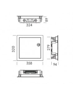 QUADRO DE DISTRIBUIÇÃO MONTAGEM EMBUTIDA PORTA OPACA 1 FILA 14 MÓDULOS BRANCO 2