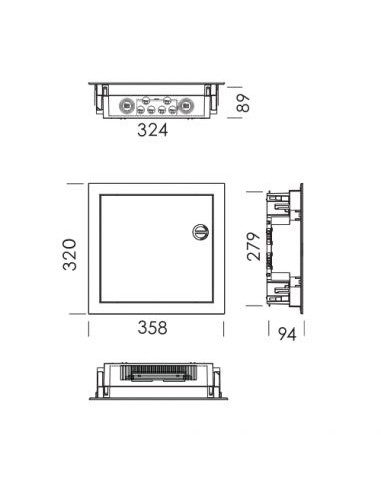 QUADRO DE DISTRIBUIÇÃO MONTAGEM EMBUTIDA PORTA OPACA 1 FILA 14 MÓDULOS BRANCO