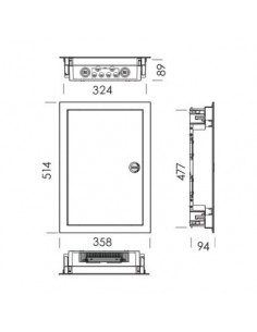 QUADRO DE DISTRIBUIÇÃO MONTAGEM EMBUTIDA PORTA OPACA 2 FILAS 28 MÓDULOS BRANCO 2