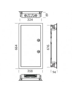 QUADRO DE DISTRIBUIÇÃO MONTAGEM EMBUTIDA PORTA OPACA 3 FILAS 42 MÓDULOS BRANCO 2