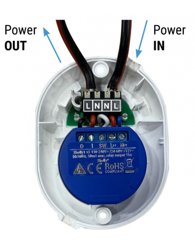 BOTÃO BRANCO DE COMANDO PARA SHELLY 1 e 1PM