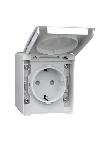 TOMADA SCHUKO C/OBTURADOR BRANCA