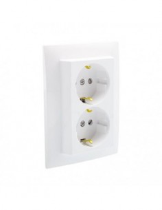 TOMADA DUPLA SCHUKO MONOBLOCO C/OBTURADOR BR