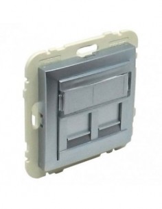 ARO C/MÓDULO DUPLO P/CONETORES RJ45 ALUMINA