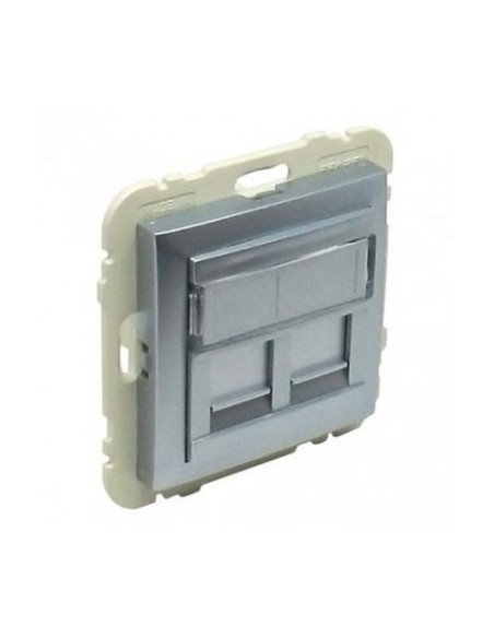 ARO C/MÓDULO DUPLO P/CONETORES RJ45 ALUMINA