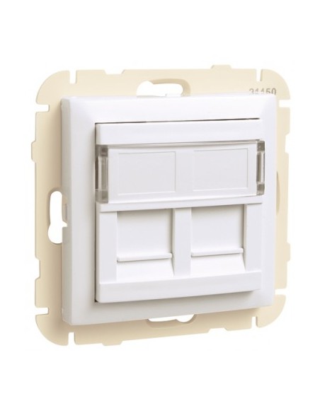 ARO C/MÓDULO DUPLO P/CONETORES RJ45 BRANCO