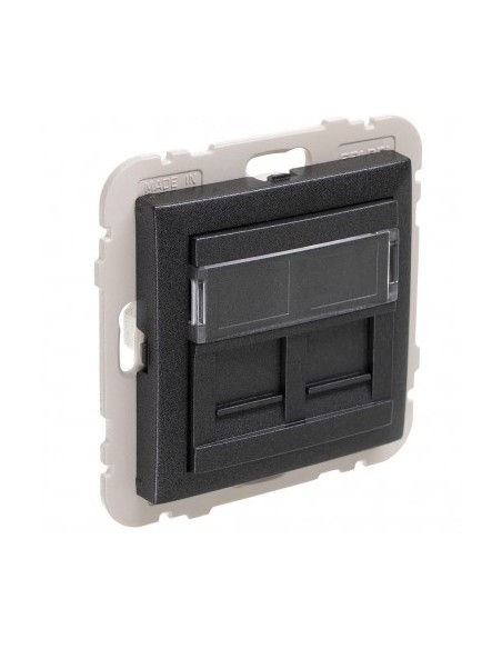 ARO C/MÓDULO DUPLO P/CONETORES RJ45 GRIS