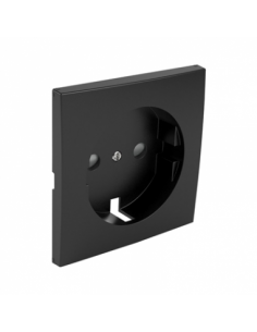 CENTRO SCHUKO COM OBTURADOR PRETO MATE
