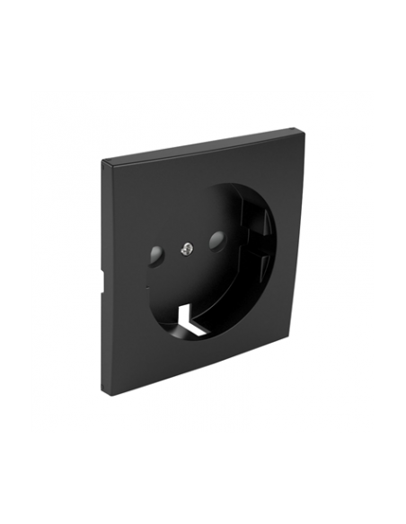 CENTRO SCHUKO COM OBTURADOR PRETO MATE