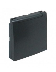 CENTRO SCHUKO C/TAMPA E OBTUR (IP44) GRIS
