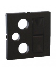 CENTRO P/TOM MISTA R-TV-SAT 2XRJ45 PRETO MATE