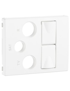 CENTRO P/ TOMADA MISTA R-TV-SAT 2XRJ45 BRANCO