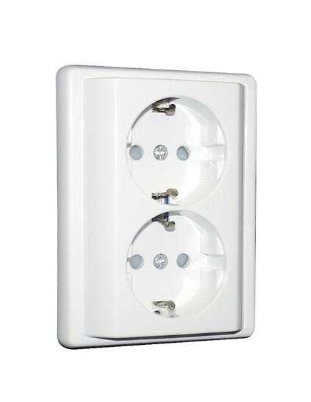 TOMADA DUPLA SCHUKO MONOBLOCO C/OBT BR