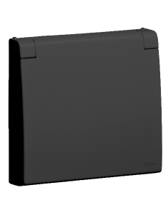 CENTRO SCHUKO C/TAMPA E OBTUR (IP44) GRAFITE