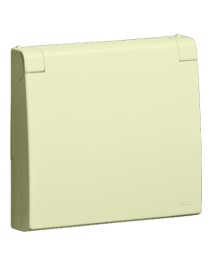 CENTRO SCHUKO C/TAMPA E OBTUR (IP44) MARFIM