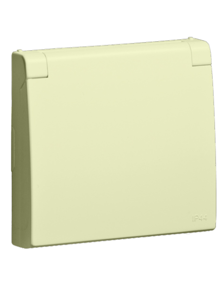 CENTRO SCHUKO C/TAMPA E OBTUR (IP44) MARFIM