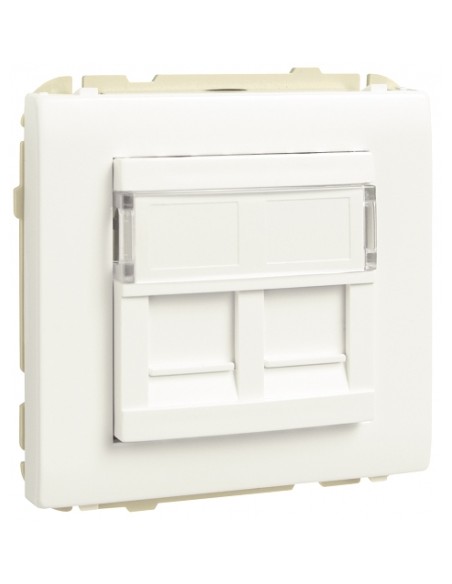 ARO C/MÓDULO DUPLO P/CONETORES RJ45 BRANCO