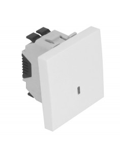 BOTÃO BASCULANTE LUM (250V) - 2 MÓD BRANCO