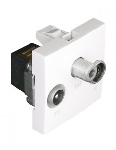 TOMADA R-TV-SAT ESTRELA 2M Q45 BRANCA