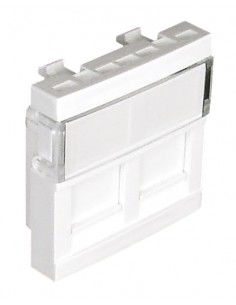 MÓDULO DUPLO P/CONETORES RJ45 BRANCO