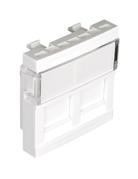 MÓDULO DUPLO P/CONETORES RJ45 BRANCO