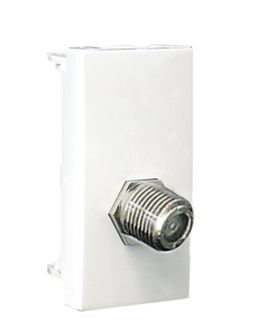 MÓDULO C/CONETOR COAXIAL TIPO F - 1 MOD BRANCA