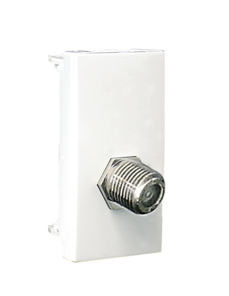 MÓDULO C/CONETOR COAXIAL TIPO F - 1 MOD BRANCA