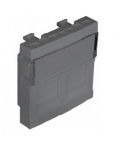 MÓDULO DUPLO P/CONETORES RJ45 - 2 MÓD ALUMINA