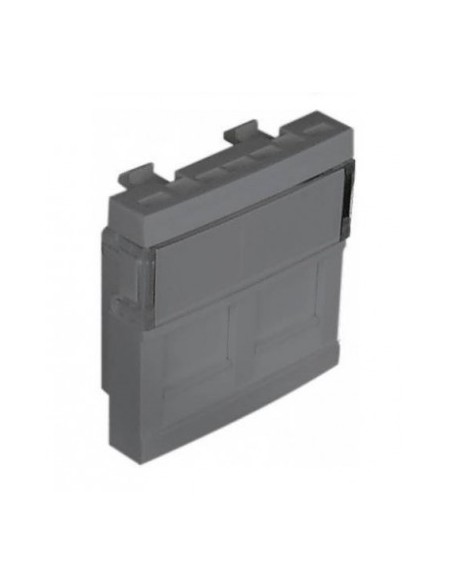 MÓDULO DUPLO P/CONETORES RJ45 - 2 MÓD ALUMINA