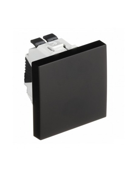 INTERRUPTOR UNIPOLAR 2 MÓDULOS PRETO MATE