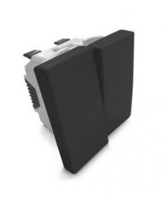 COMUTADOR DE LUSTRE 2 MÓDULOS PRETO MATE