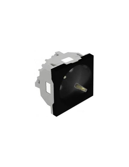 TOMADA SCHUKO C/OBTURADOR PRETO MATE