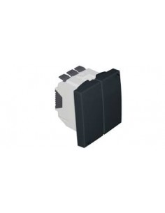 BOTÃO DUPLO DE PERSIANA 2 MÓDULOS PRETO MATE