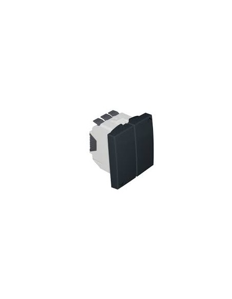 BOTÃO DUPLO DE PERSIANA 2 MÓDULOS PRETO MATE