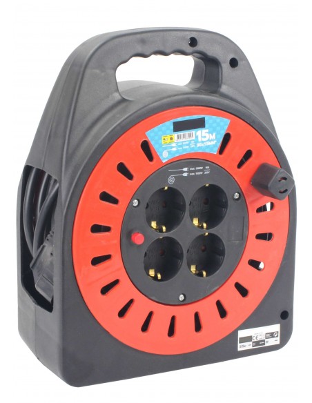 EXTENSAO ENROLADORA C/ 4 TOMADAS 3G1,5 15M
