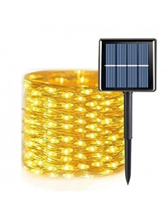 SERIE DE NATAL SOLAR  25,5M 300 LED´S FIO VD- LUZ AMARELA IP44