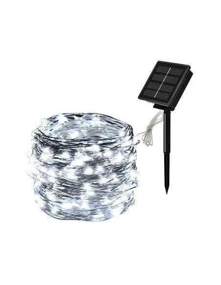 SERIE DE NATAL SOLAR  25,5M 300 LED´S FIO VD- LUZ BRANCA IP44