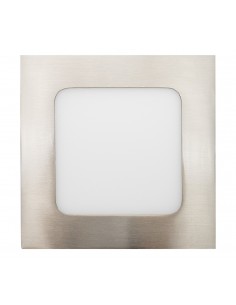 DOWNLIGHT ENCASTRAR LED 6W QUADRADO 3000K AÇO ESCOVADO