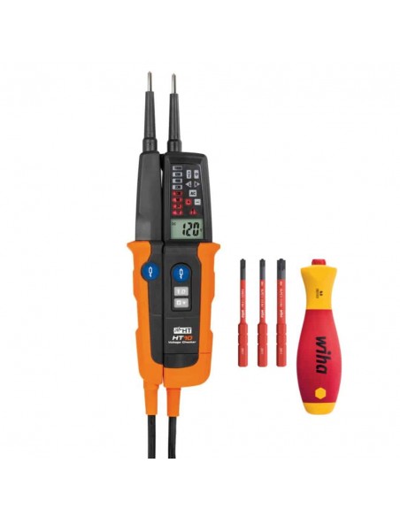 MULTIMETRO DIGITAL 1000V AC/DC C/INDICADOR LED + CONJUNTO CHAVE WIHA