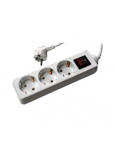 EXTENSÃO 3x2P+T - CABO 5MT - C/ INTERRUPTOR - BRANCA