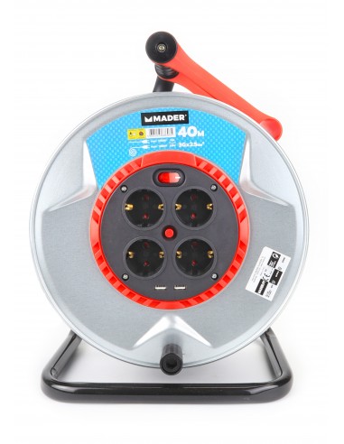 EXTENSAO ENROLADORA METALICA C/ 4 TOMADAS 3G2,5 40MT