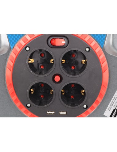 EXTENSAO ENROLADORA METALICA C/ 4 TOMADAS 3G2,5 40MT