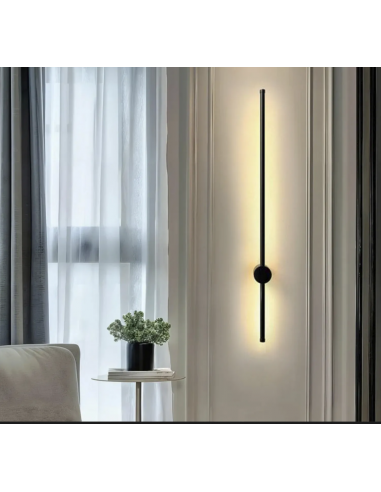 APLIQUE LED LINEAR DE PAREDE 13W 780LM 3000K IP20 230V 800X60X100MM  PRETO